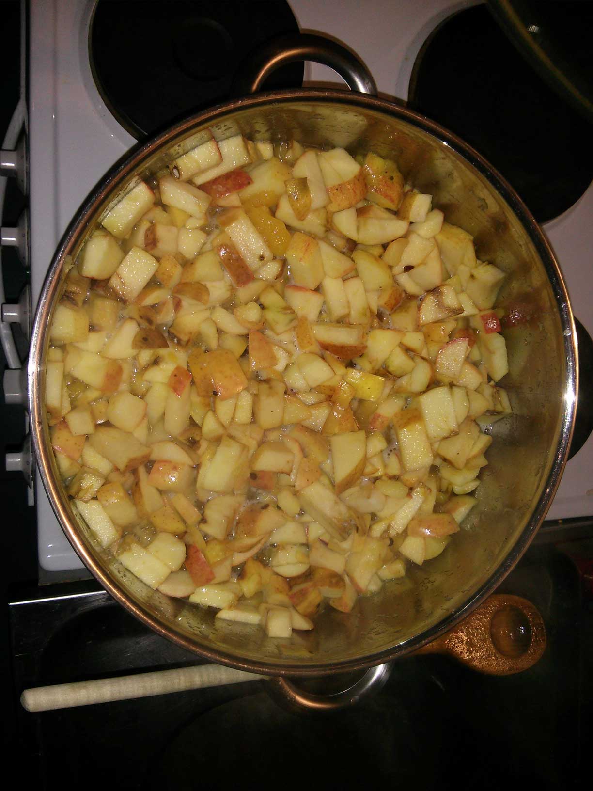 Apples and mango before being cooked